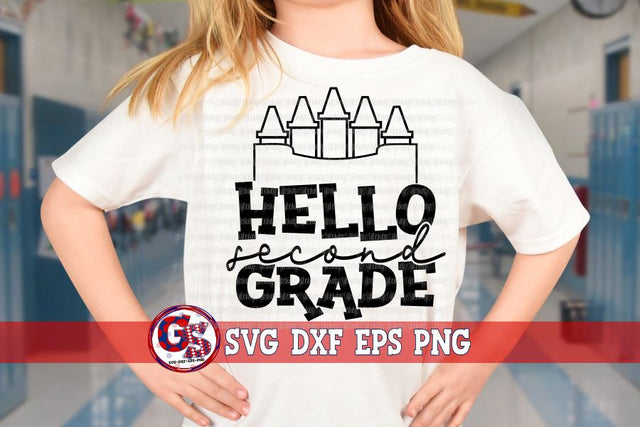 Hello Second Grade SVG DXF EPS PNG SVG Greedy Stitches 
