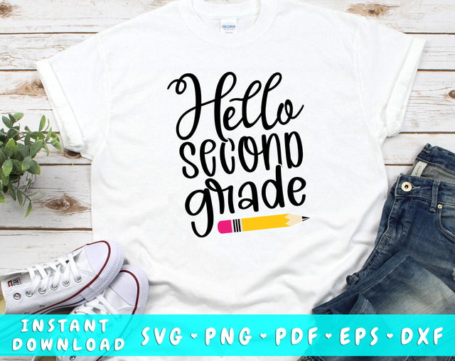 Hello Second Grade SVG SVG HappyDesignStudio 