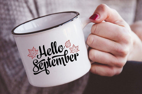 Hello September Lettering Phrase Text Graphic svg SVG Zoya Miller 