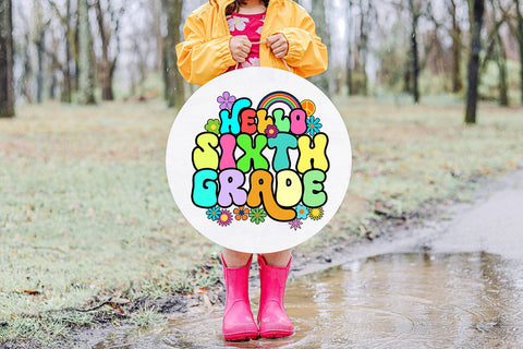 Hello Sixth Grade First Day School PNG I Back to School PNG Sublimation Happy Printables Club 