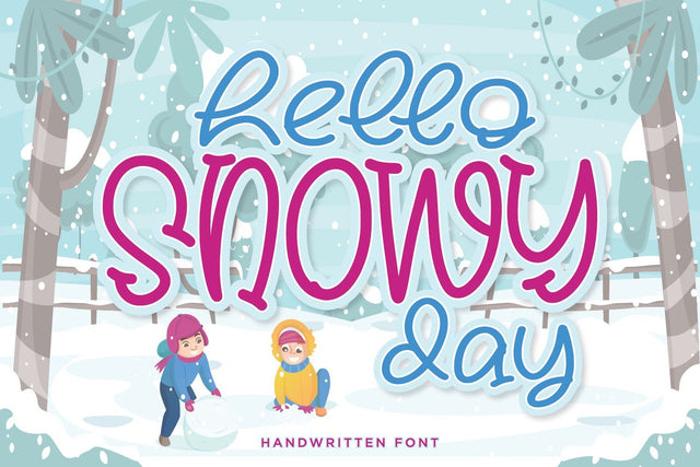 Hello Snowy - Cute Handwritten Font Font Alpaprana Studio 