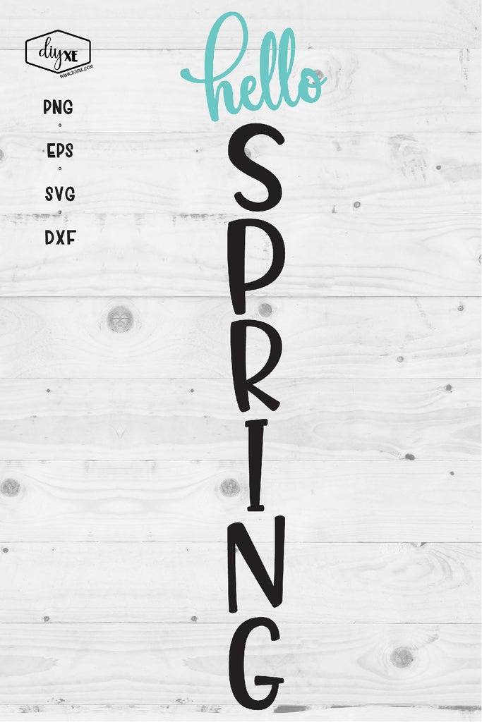 Hello Spring - A Front Porch Sign SVG Cut File - So Fontsy