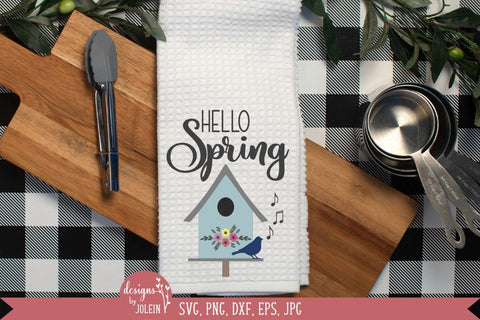 Hello Spring, Birdhouse SVG SVG Designs by Jolein 