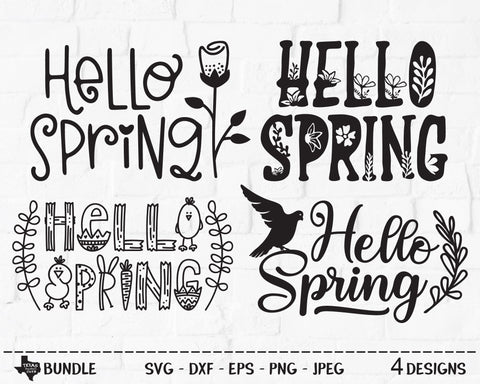 Hello Spring Bundle | Spring SVG SVG Texas Southern Cuts 