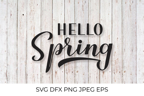 Hello spring calligraphy lettering SVG LaBelezoka 