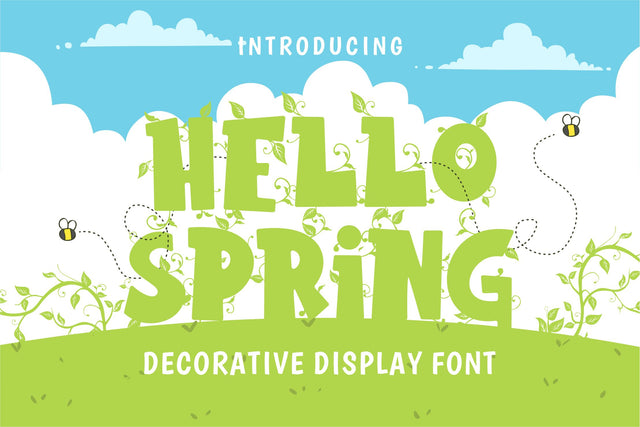 Hello Spring - Decorative Display Font Font Mozzatype 