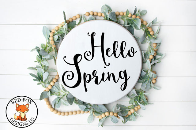Hello Spring | Farmhouse Design | SVG PNG DXF SVG RedFoxDesignsUS 