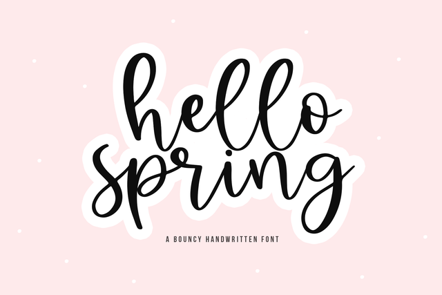 Hello Spring - Handwritten Script Font Font KA Designs 