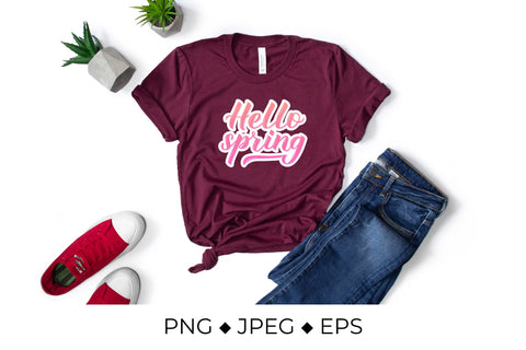 Hello spring lettering Sublimation LaBelezoka 