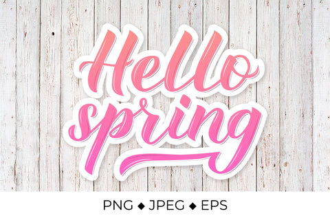 Hello spring lettering Sublimation LaBelezoka 