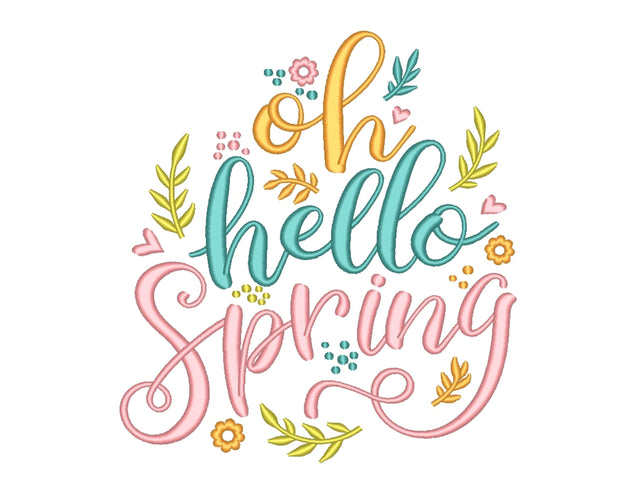 Hello Spring Machine Embroidery Design, 4 sizes Embroidery/Applique DESIGNS Nino Nadaraia 