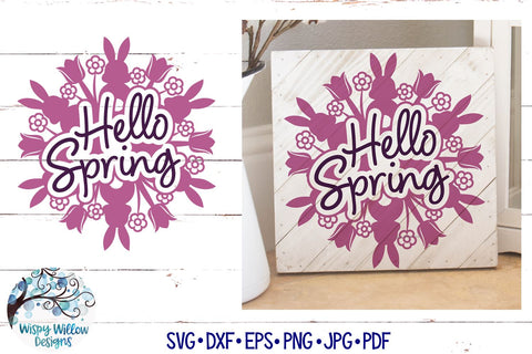 Hello Spring Mandala SVG SVG Wispy Willow Designs 