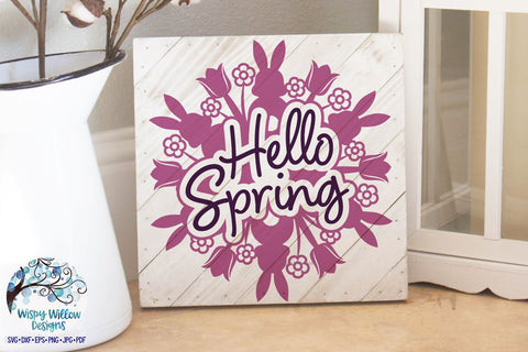 Hello Spring Mandala SVG SVG Wispy Willow Designs 