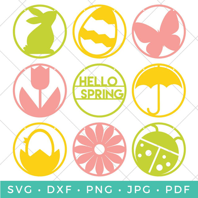 Hello Spring Pennants SVG Hey Let's Make Stuff 