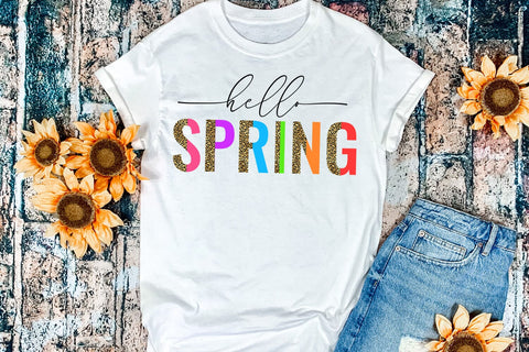 Hello Spring PNG I Spring Sublimation I Spring Quotes PNG Sublimation Happy Printables Club 