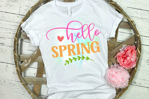 Hello Spring-Spring Sublimation I Spring Sublimation PNG Sublimation Happy Printables Club 