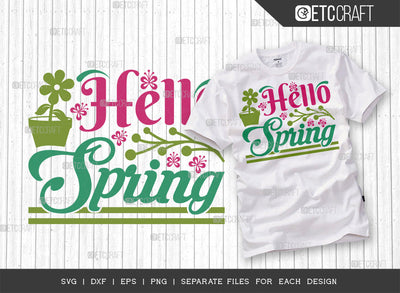 Hello Spring Svg Cut File | Rainbow Svg | Butterfly Svg | Flower Svg | Spring Svg | Hello Spring Svg | Dxf | Eps | Png | Tshirt Design | ETC T00034 SVG ETC Craft 