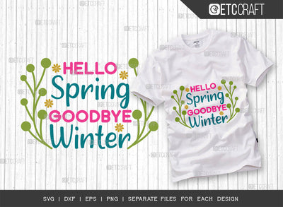 Hello Spring SVG Cut File, Spring Svg, Welcome Spring Svg, Flower Svg, Spring Blooms Svg, Spring Quote Design, ETC T00353 SVG ETC Craft 