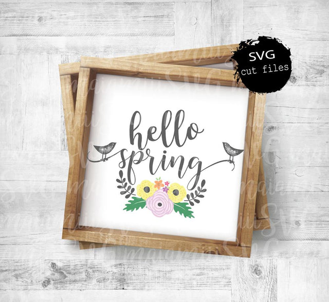 Hello Spring SVG Easter SVG Hello SVG Floral Svg Cut File Holiday Spring Flowers Clip Art SVG MaiamiiiSVG 