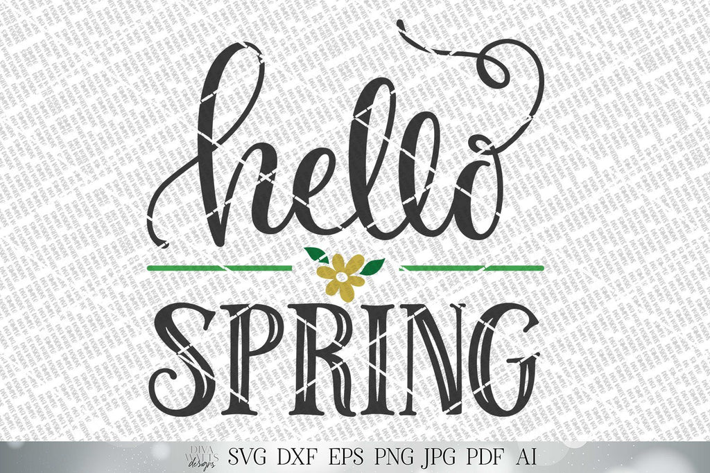 Hello Spring SVG | Farmhouse Round Sign SVG | Welcome SVG | dxf and ...