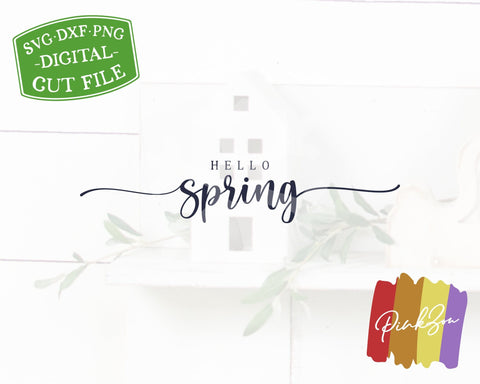 Hello Spring SVG Files, Spring Svg, Farmhouse Svg, Wood Sign Svg, Commercial Use, Cricut, Silhouette, Digital Cut Files, DXF PNG (1361479249) SVG PinkZou 