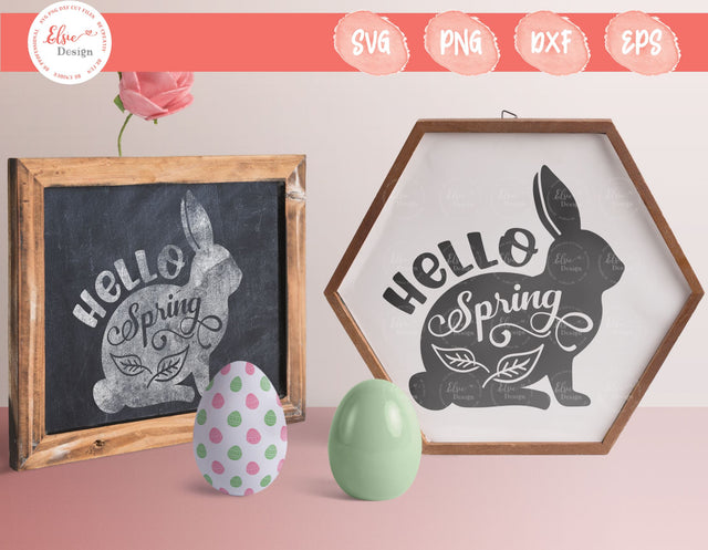 Hello Spring - SVG, PNG, DXF, EPS SVG Elsie Loves Design 