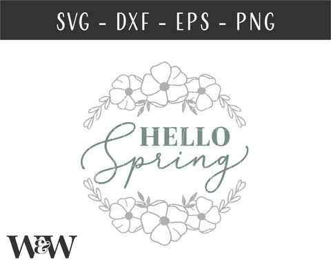 Hello Spring SVG | Round Spring SVG SVG Wood And Walt 