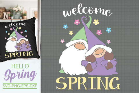 Hello Spring Svg, Spring Gnomes Svg SVG SvgMonkeys 