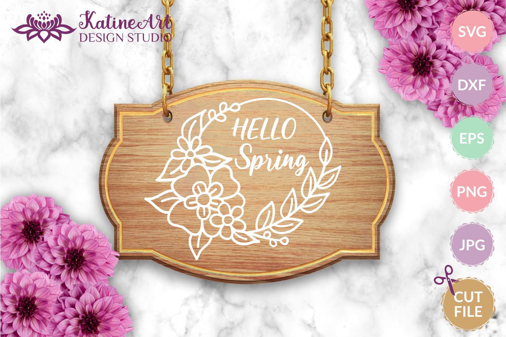 Hello spring svg, spring svg, spring flowers svg, hello svg, welcome ...
