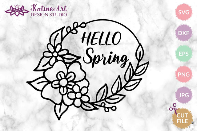 Hello spring svg, spring svg, spring flowers svg, hello svg, welcome sign svg, hello spring sign, wood sign svg, spring decor, sign svg, welcome spring svg, spring sign svg, svg files for cricut. SVG KatineDesign 