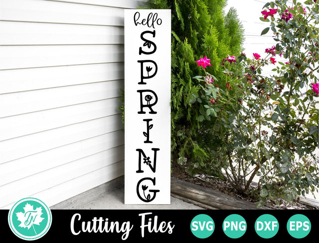 Hello Spring SVG | Vertical Sign SVG | Spring Sign SVG SVG TrueNorthImagesCA 