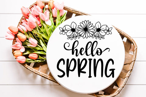 Hello Spring SVG | Wildflower Cut File SVG B Renee Design 