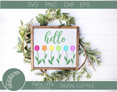 Hello Spring Tulips SVG SVG Linden Valley Designs 