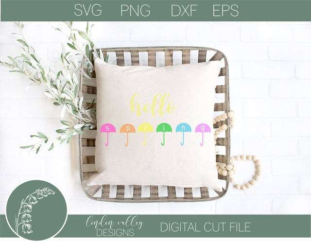 Hello Spring Umbrellas SVG SVG Linden Valley Designs 