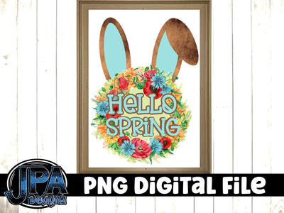 Hello Spring Wreath PNG Sublimation JPA Designz 