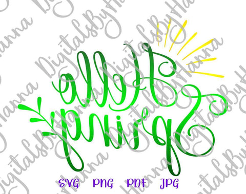 Hello Sring Print & Cut SVG Digitals by Hanna 