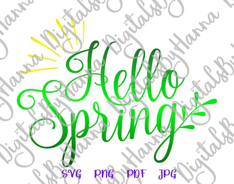 Hello Sring Print & Cut SVG Digitals by Hanna 