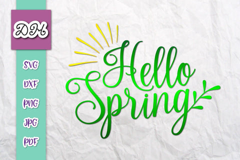 Hello Sring Print & Cut SVG Digitals by Hanna 