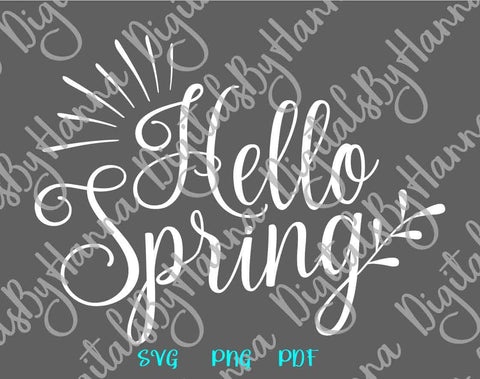 Hello Sring Print & Cut SVG Digitals by Hanna 