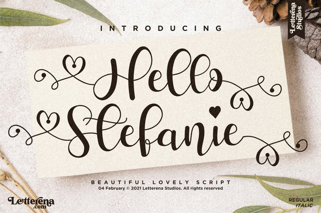 Hello Stefanie Font Letterena Studios 