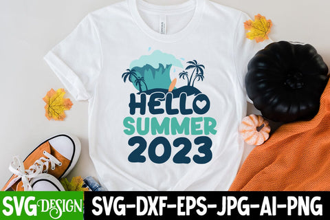 Hello Summer 2023 SVG Cut File , Hello Summer 2023 Sublimation Design SVG BlackCatsMedia 