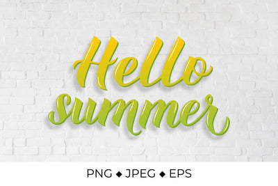 Hello summer 3d lettering Sublimation LaBelezoka 