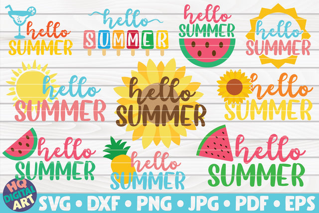 Hello Summer Bundle SVG | 10 Designs SVG HQDigitalArt 