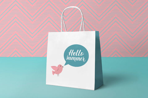 Hello summer calligraphy hand lettering with cute bird Sublimation LaBelezoka 
