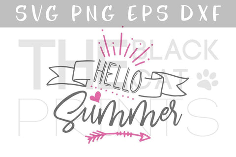Hello Summer Cut file SVG TheBlackCatPrints 