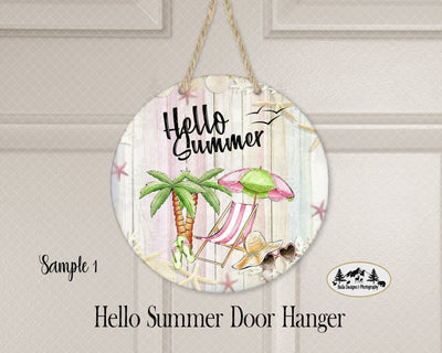 Hello Summer Door Hanger Sublimation Belle Designs & Photography 