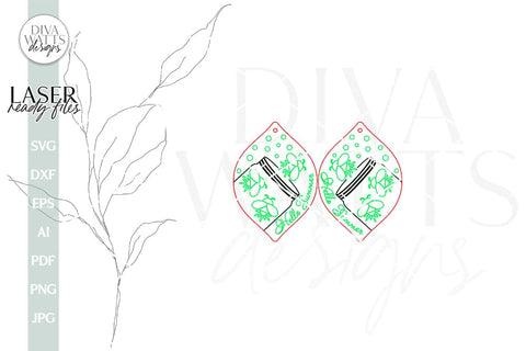 Hello Summer Firefly Earrings SVG For Glowforge Laser Firefly Earrings For Summer Earrings with Fireflies Summer Laser Earrings Summer Laser SVG Diva Watts Designs 