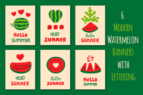 Hello Summer Greeting Cards Sublimation Rin Green 