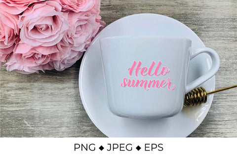 Hello summer hand lettered sublimation design Sublimation LaBelezoka 