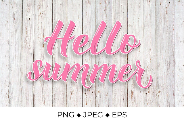 Hello summer hand lettered sublimation design Sublimation LaBelezoka 